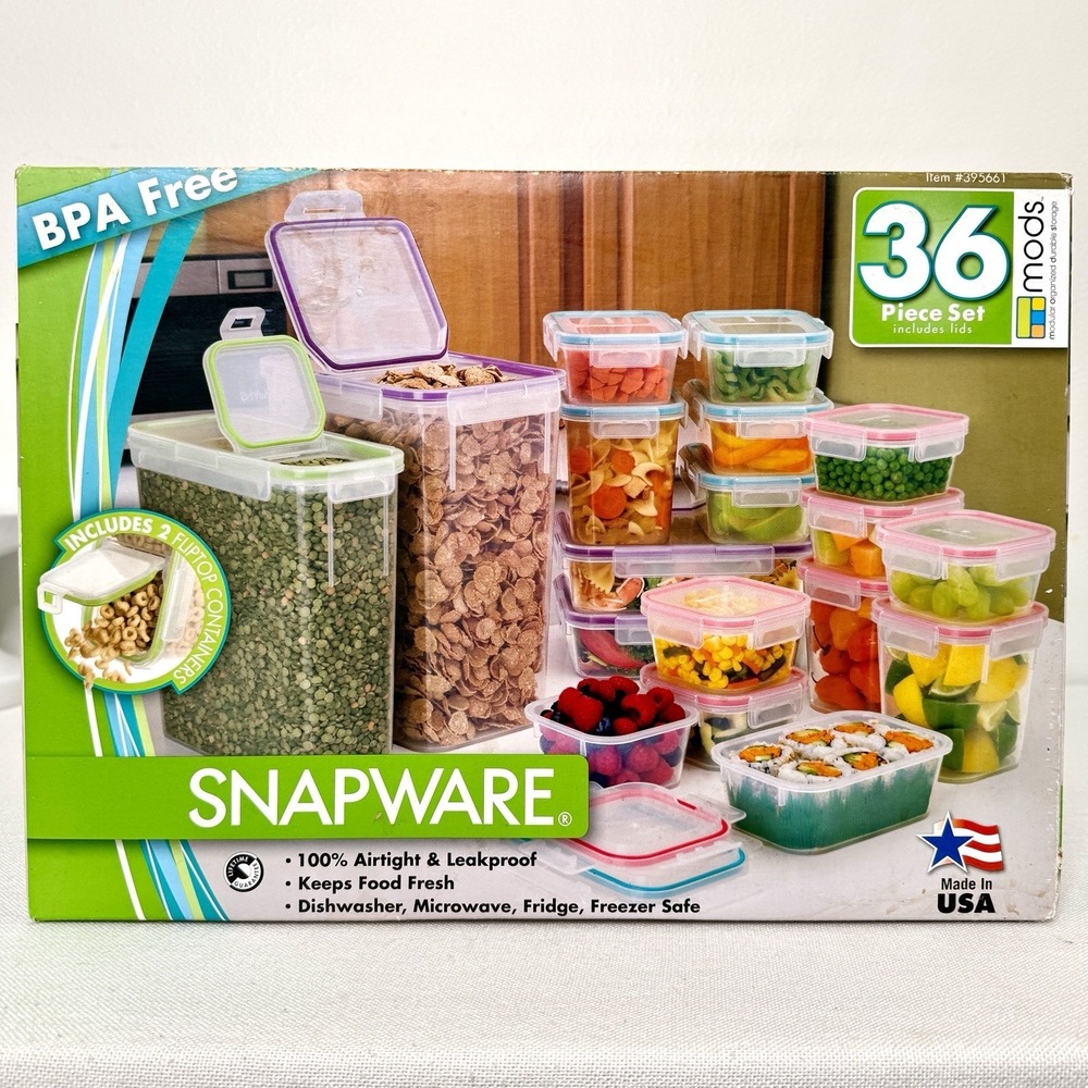 Snapware 36-piece Plastic Food Storage Set BPA Free Snaplock Lids Leakproof New
